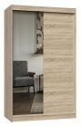 Lükandustega riidekapp peegliga IGA120 AB, 120x61xK200 cm, sonoma tamm