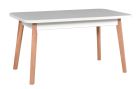 Pikendatav söögilaud Oslo 6, 140-180x80xK75 cm, valge + naturaalne pöök
