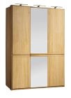 Riidekapp peegliga Atlanta 03, 154x61xK222 cm, tamm, naturaalne