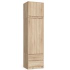 Riidekapp pikendusega S60 4D 2SZ, 60x51xK234 cm, sonoma tamm