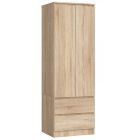 Riidekapp S60 2D 2SZ, 60x51xK180 cm, sonoma tamm