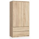 Riidekapp S90 2D 2SZ, 90x51xK180 cm, sonoma tamm