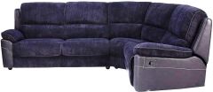 Corner sofa Brooks 1625 right (r) sofabed, recliner MBT-04+BO dark blue fabric
