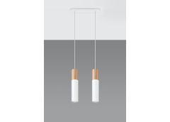 Laelamp Pablo 2, valge/naturaalne