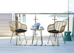 Aiamööbli komplekt, naturaalne/must