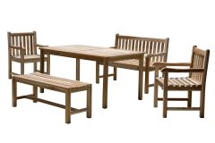 Aiamööblikomplekt 2 tooli+ 2 pinki + laud, naturaalne