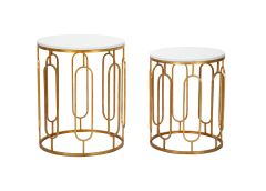 Diivanilaudade komplekt Glam, 2tk, kuld/valge