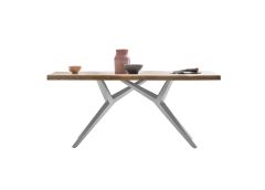 Söögilaud 200x100 cm, mango/antiikhõbe