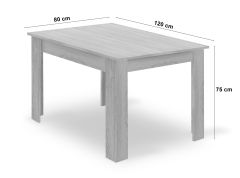 Söögilaud 80x120 cm ja 4 tooli, must