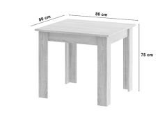 Söögilaua komplekt laud + 4 tooli, must/artisan tamm