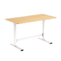 Töölaud ERGO manuaalne 120x60xH70-115cm, tamm/valge