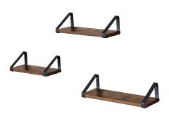 Seinariiulite komplekt 3tk, pruun/must
