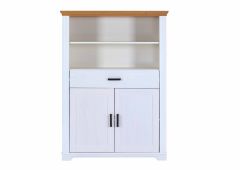 Kõrge kapp Maluno 163 cm, valge/tamm