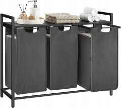 Riiuliga pesukorvide komplekt 3tk, hall/must