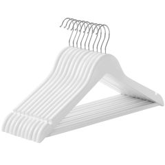 Puidust riidepuude komplekt 10tk, valge