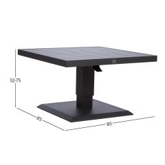 Laud TOMSON 85x85xH52-75cm, tumehall