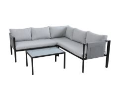 Aiamööbli komplekt, hall/must