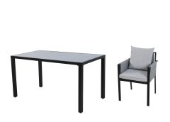 Aiamööbli komplekt, hall/must