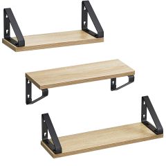 Seinariiulite komplekt 3 tk, sonoma tamm/must
