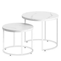 Diivanilaudade komplekt 2tk, marmor/valge
