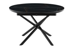 Pikendatav söögilaud Ø120 cm, must