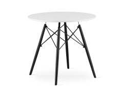 Söögilaud Todi Ø80 cm, valge/must