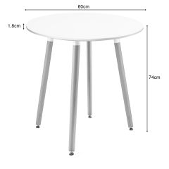 Söögilaud Kami Ø 60 cm, valge/naturaalne