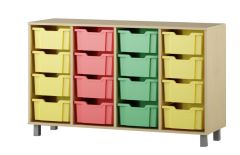 Kast-sahtlitega riiul 4x4 f2