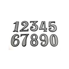 NUMBRID 0-9 69923 METALL MUST/VALGE x