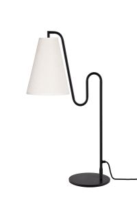 Laualamp Lou, valge buklee/must