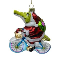 Jõuluehe JOY CROCODILE BIKE 11.7cm, klaa