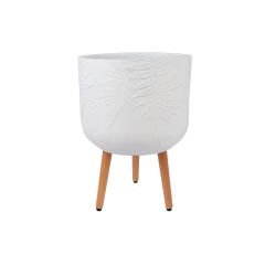 Lillepott SKY FERN D37xH52.3cm, valge, puidust jalgadega