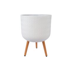 Lillepott SKY SELENA D37xH52.3cm, valge, puidust jalgadega