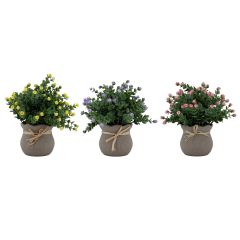 Kunstlill FLOWERLY H21cm väiksed õied potis, mix