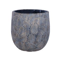 Lillepott SUNNY CEDAR D34xH33cm, tumehall/kuldne