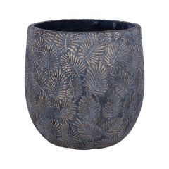 Lillepott SUNNY CEDAR D43xH41cm, tumehall/kuldne