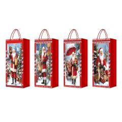Kinkekott pudelile SANTA DAY, 12x36x9cm, mix
