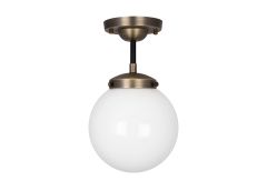 Vannitoalamp Alley, antiikmessing/valge