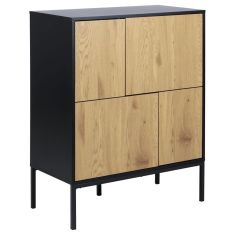 Kummut SEAFORD 80x40xH103cm, tamm/must