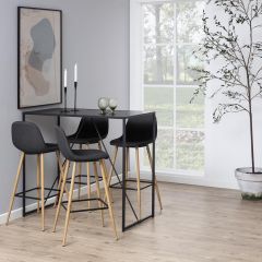 Baarilaud SEAFORD 120x60xH105cm, must