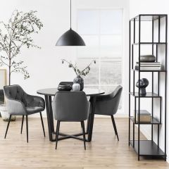 Söögilaud AMBLE D110x75cm, must marmor