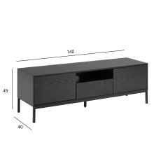 TV-laud SEAFORD 140x40xH45cm, must