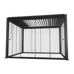 Varikatus MIRADOR-111 3x3m klaasist lükandseintega, tumehall