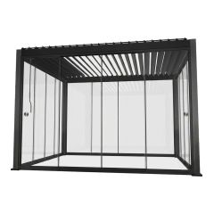 Varikatus MIRADOR-111 3x4m klaasist lükandseintega, tumehall