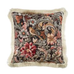 Padi GLAMUUR 45x45cm, karvase äärega, linnud ja lilled
