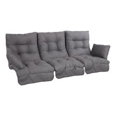 Kiigepadjad ROMA 108x56xH10cm, tumehall, 3tk