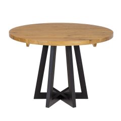 Söögilaud ST370, tamm + metall, naturaalne + must
