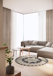 Ümmargune vaip Brady Ø 150 cm, elevandiluuvärvi