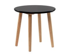 Diivanilaua abilaud ümar Vento, 48xK40 cm, must