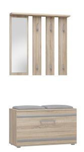 Esikukukomplekt peegliga Opal, 85x35xK180 cm, Sonoma tamm
